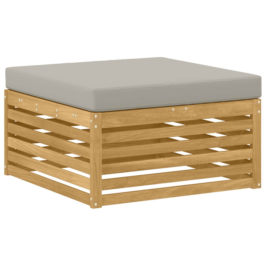 Outdoor-Sofagarnitur 4 pcs Weiß und Hellgrau Polyester