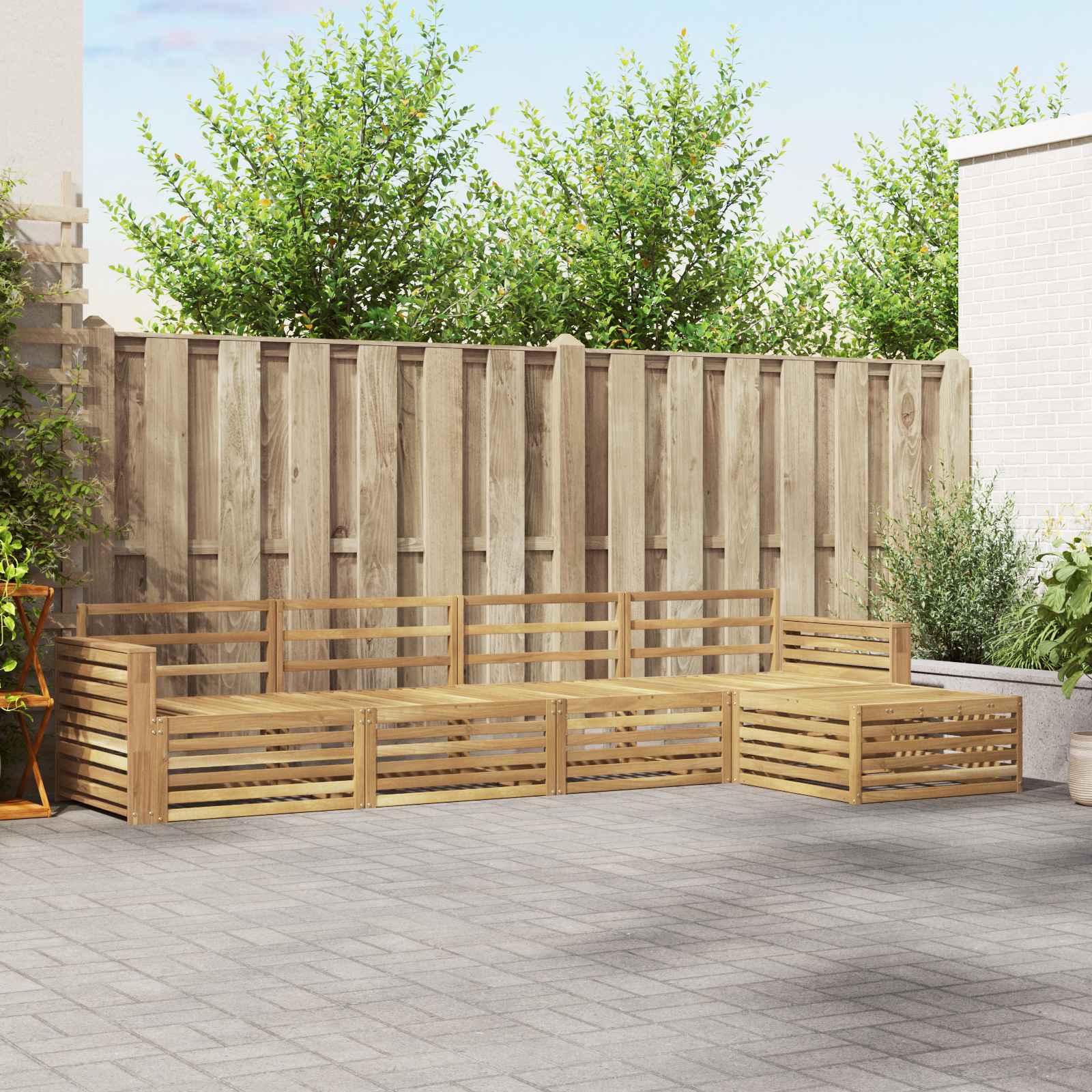 Outdoor-Sofagarnitur 5 pcs Weiß