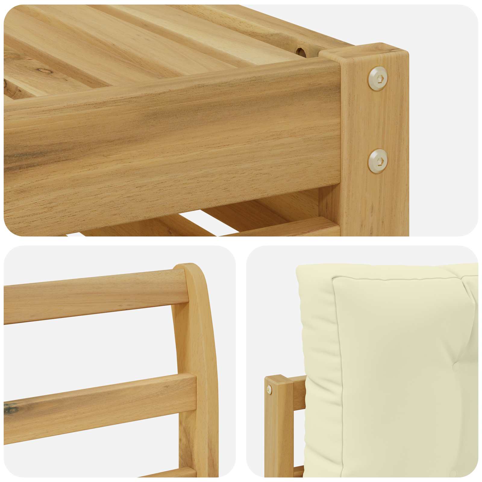 Outdoor-Sofagarnitur 6 pcs Weiß und Creme 79 x 79 x 37 cm