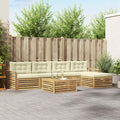 Outdoor-Sofagarnitur 6 pcs Weiß und Creme 79 x 79 x 37 cm