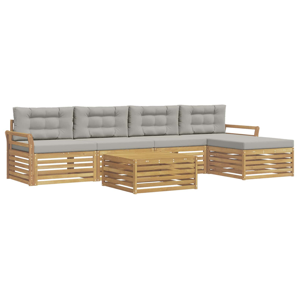 Outdoor-Sofagarnitur 6 pcs Weiß und Hellgrau 79 x 79 x 37 cm
