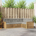 Outdoor-Sofagarnitur 4 pcs Weiß und Hellgrau
