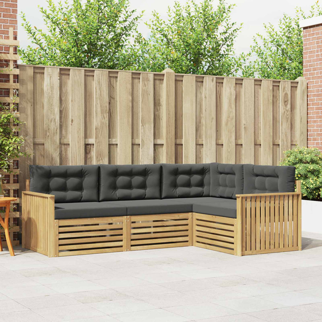 Outdoor-Sofagarnitur 4 pcs Weiß und Anthrazit