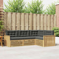 Outdoor-Sofagarnitur 4 pcs Weiß und Anthrazit