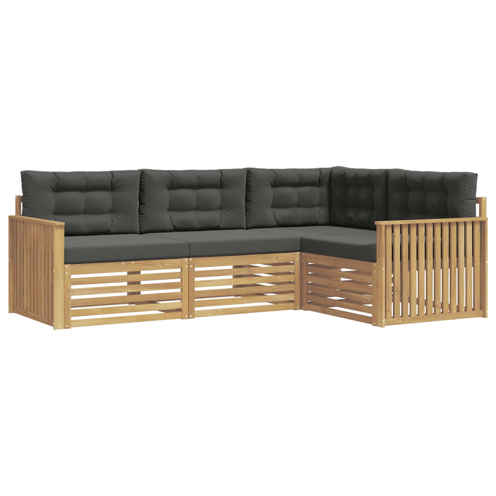 Outdoor-Sofagarnitur 4 pcs Weiß und Anthrazit