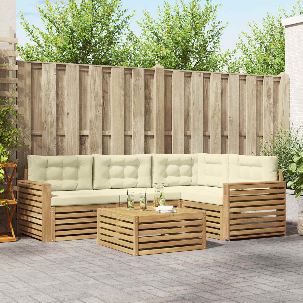 Outdoor-Sofagarnitur 5 pcs Weiß und Creme 79 x 79 x 37 cm