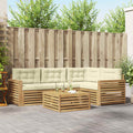 Outdoor-Sofagarnitur 5 pcs Weiß und Creme 79 x 79 x 37 cm