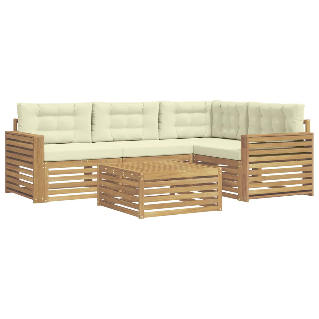 Outdoor-Sofagarnitur 5 pcs Weiß und Creme 79 x 79 x 37 cm