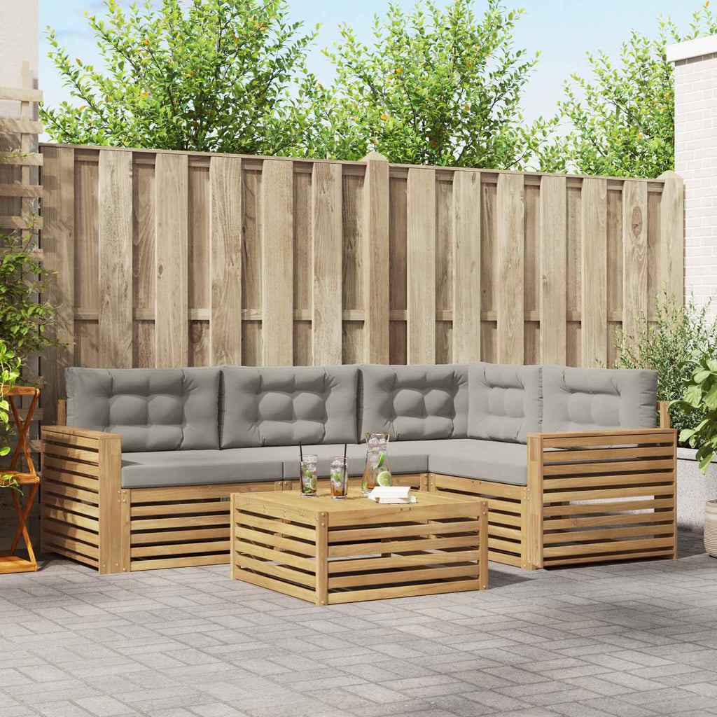 Outdoor-Sofagarnitur 5 pcs Weiß und Hellgrau 79 x 79 x 37 cm