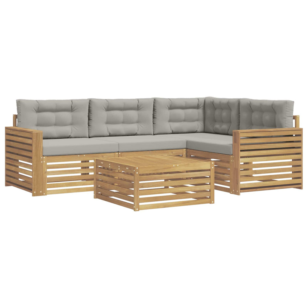 Outdoor-Sofagarnitur 5 pcs Weiß und Hellgrau 79 x 79 x 37 cm