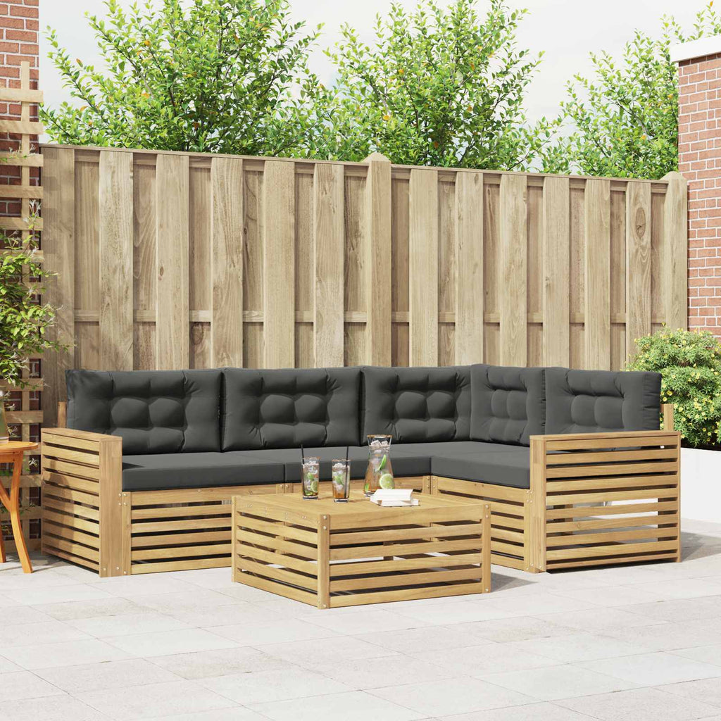 Outdoor-Sofagarnitur 5 pcs Weiß und Anthrazit 79 x 79 x 37 cm