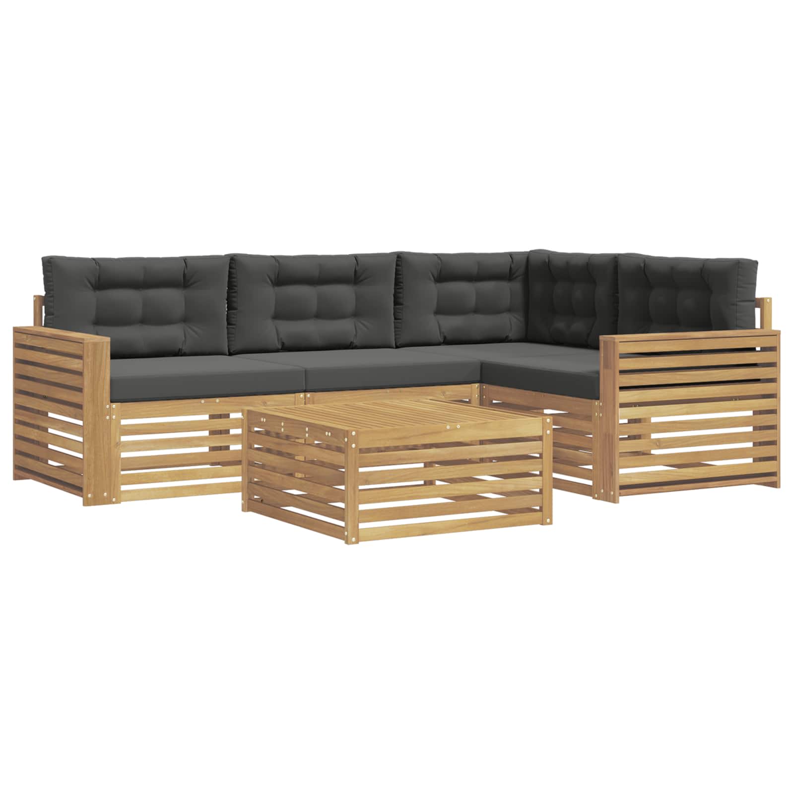 Outdoor-Sofagarnitur 5 pcs Weiß und Anthrazit 79 x 79 x 37 cm