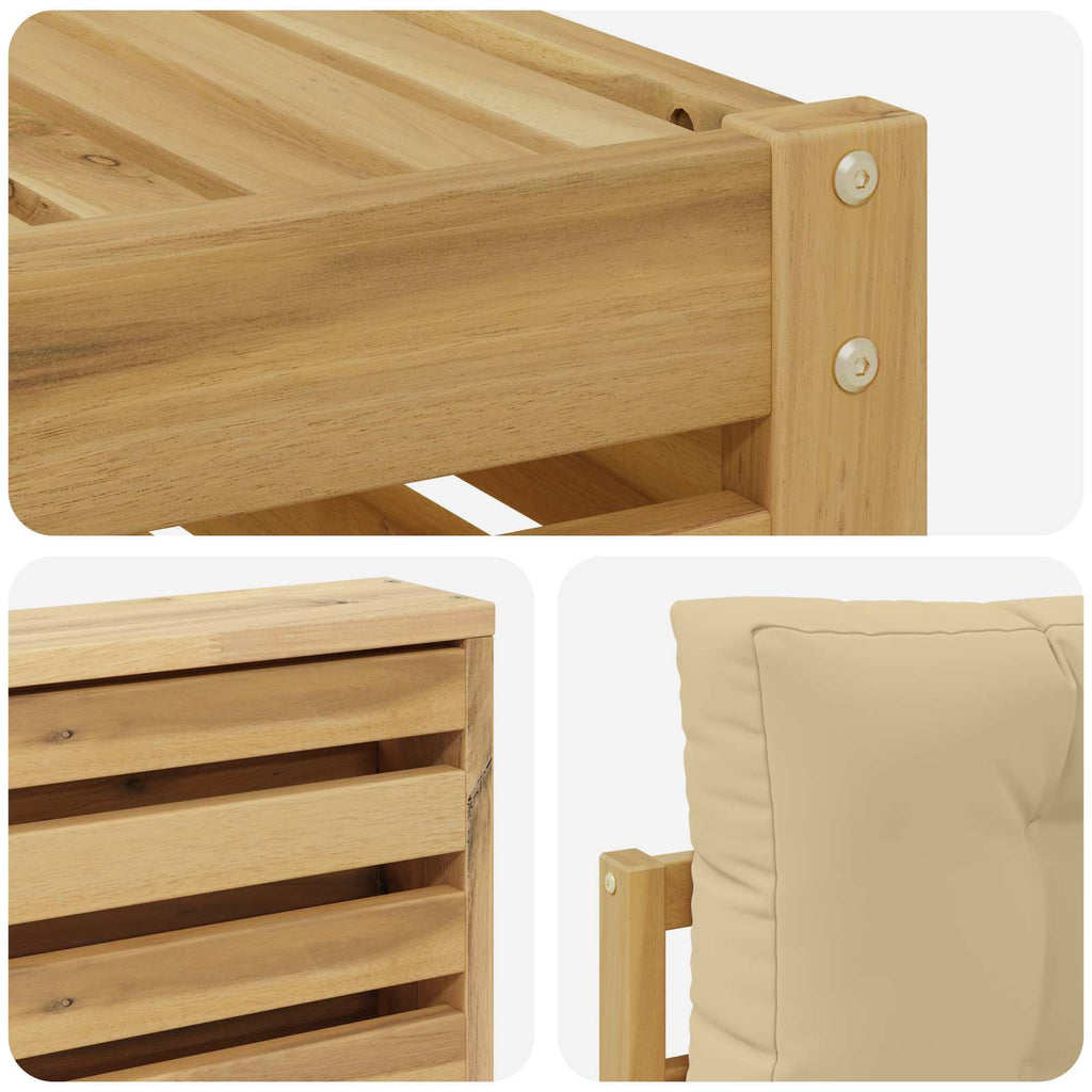 Outdoor-Sofagarnitur 5 pcs Weiß und Beige 79 x 79 x 37 cm