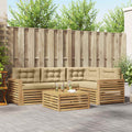Outdoor-Sofagarnitur 5 pcs Weiß und Beige 79 x 79 x 37 cm