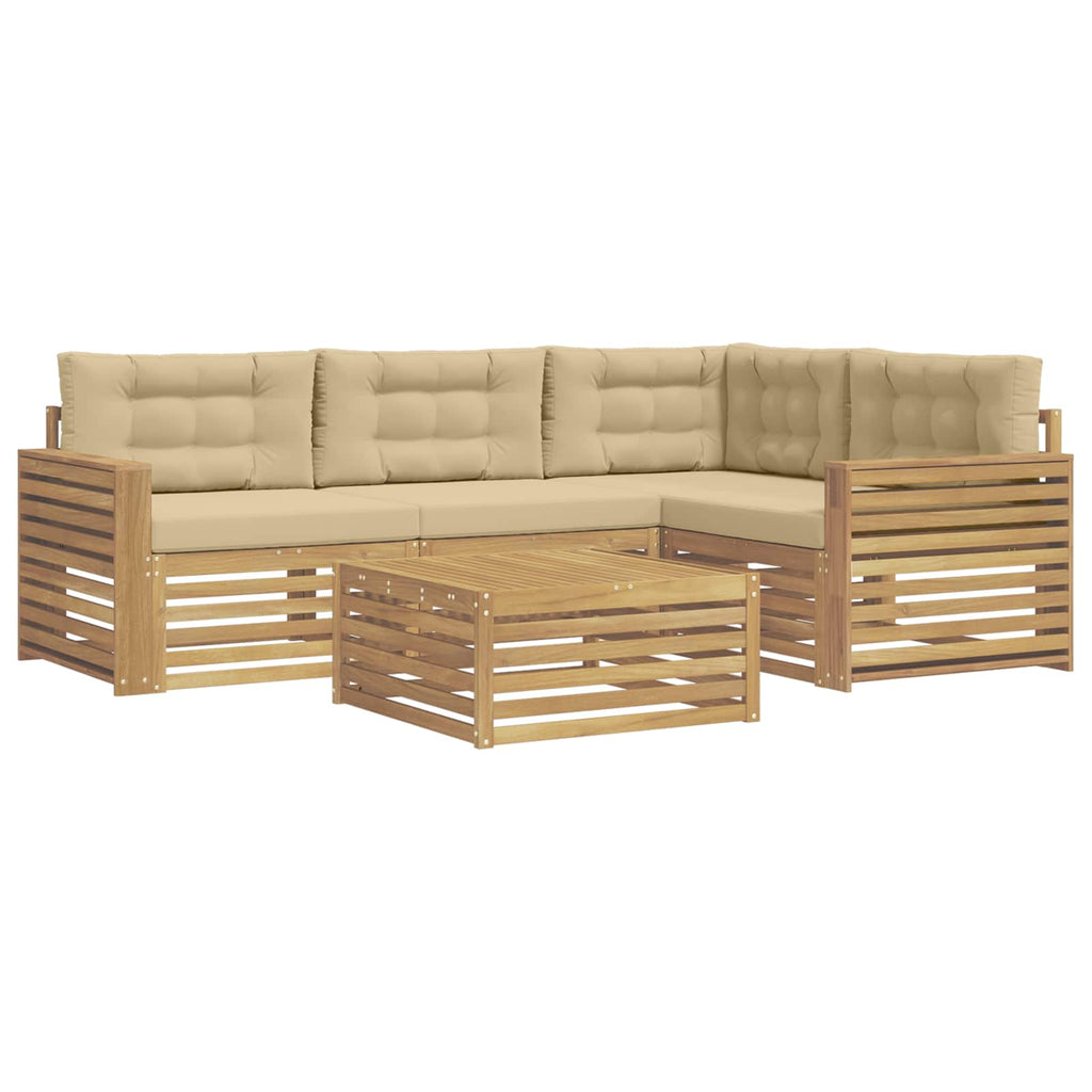 Outdoor-Sofagarnitur 5 pcs Weiß und Beige 79 x 79 x 37 cm