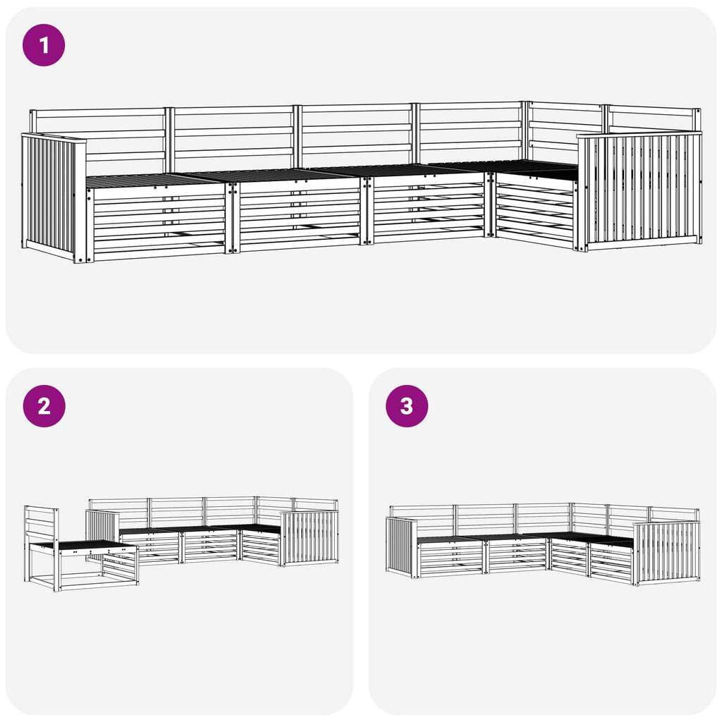 Outdoor-Sofagarnitur 5 pcs Weiß 327 x 168,5 x 73 cm