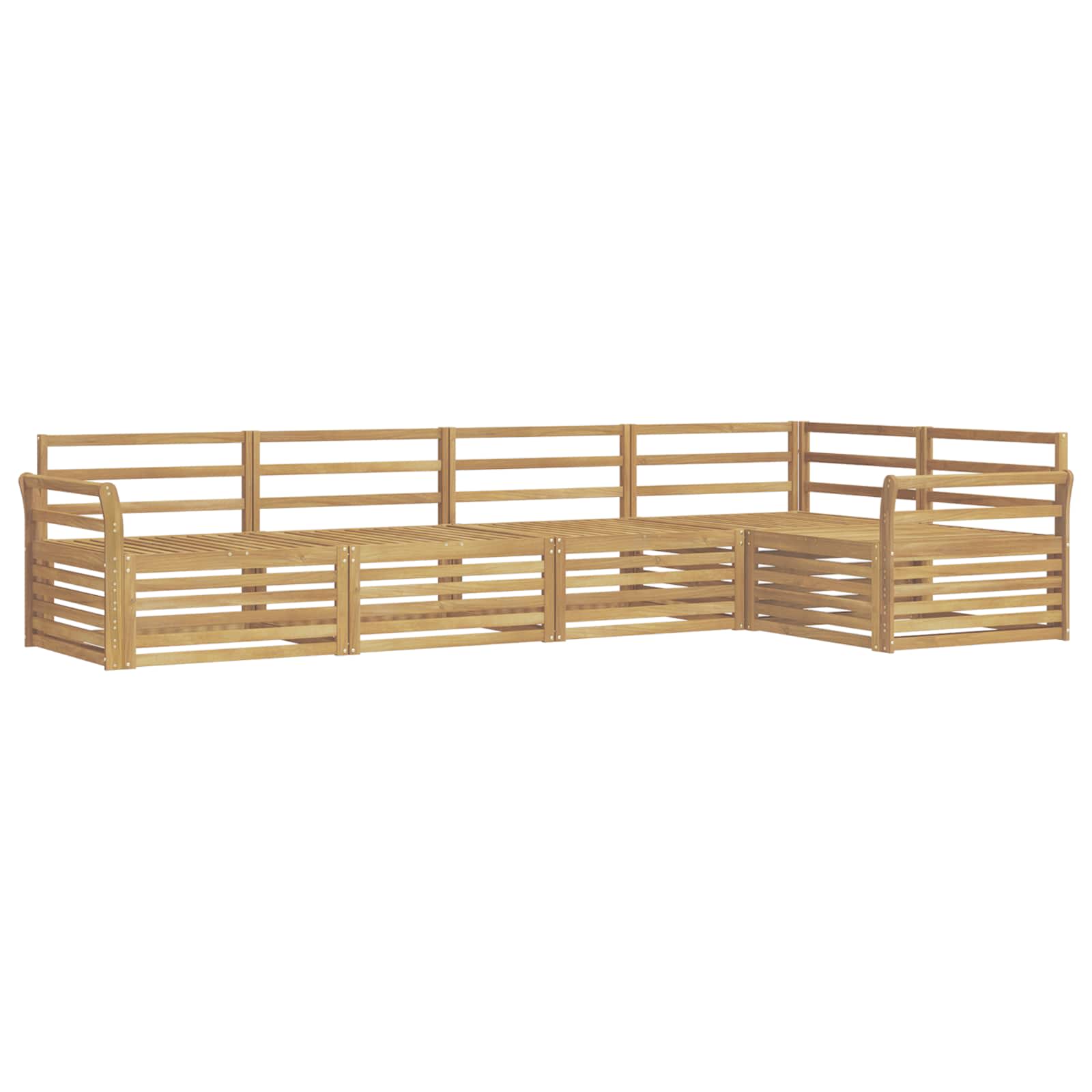 Outdoor-Sofagarnitur 5 pcs Weiß 329 x 170,5 x 73 cm