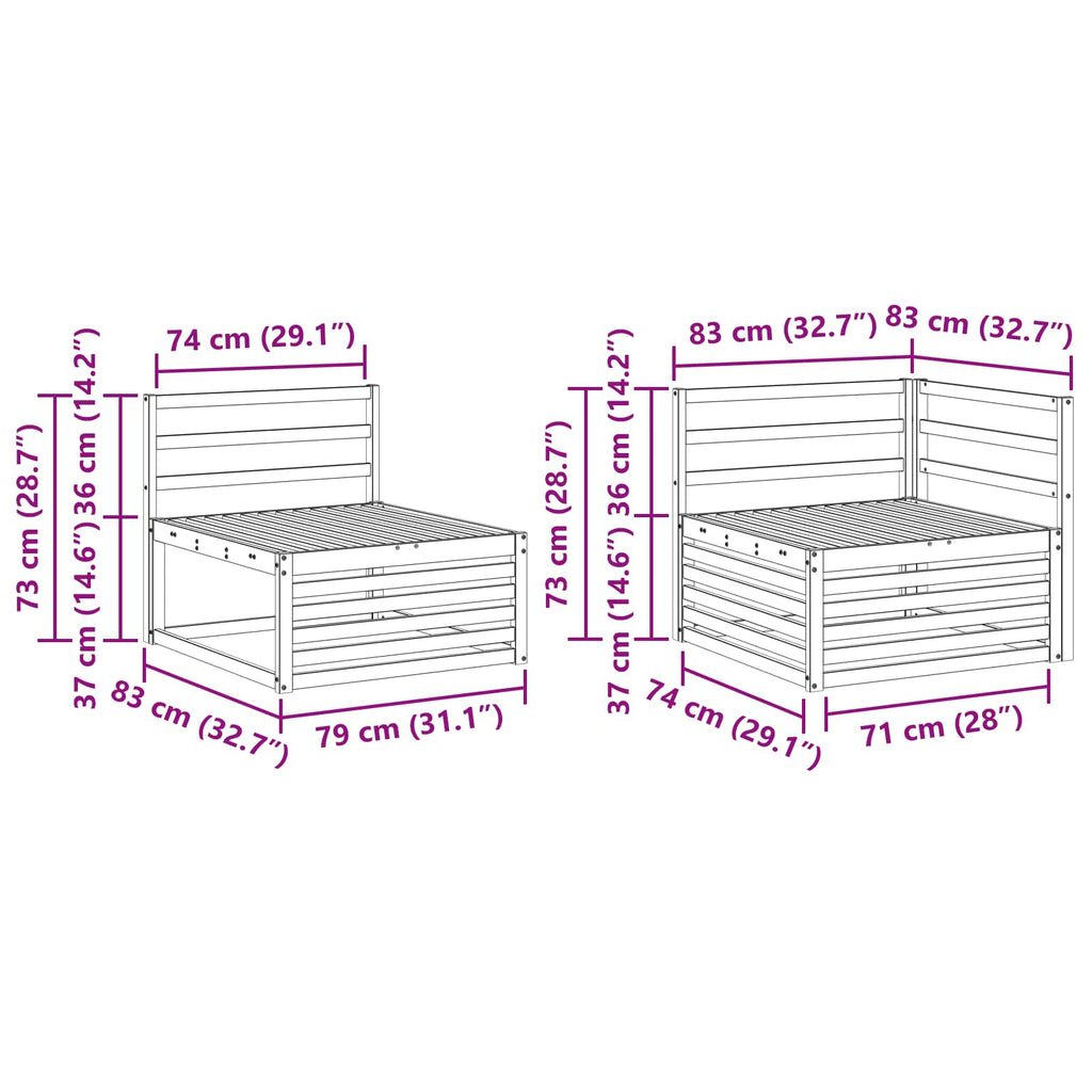 Outdoor-Sofagarnitur 5 pcs Weiß 329 x 170,5 x 73 cm