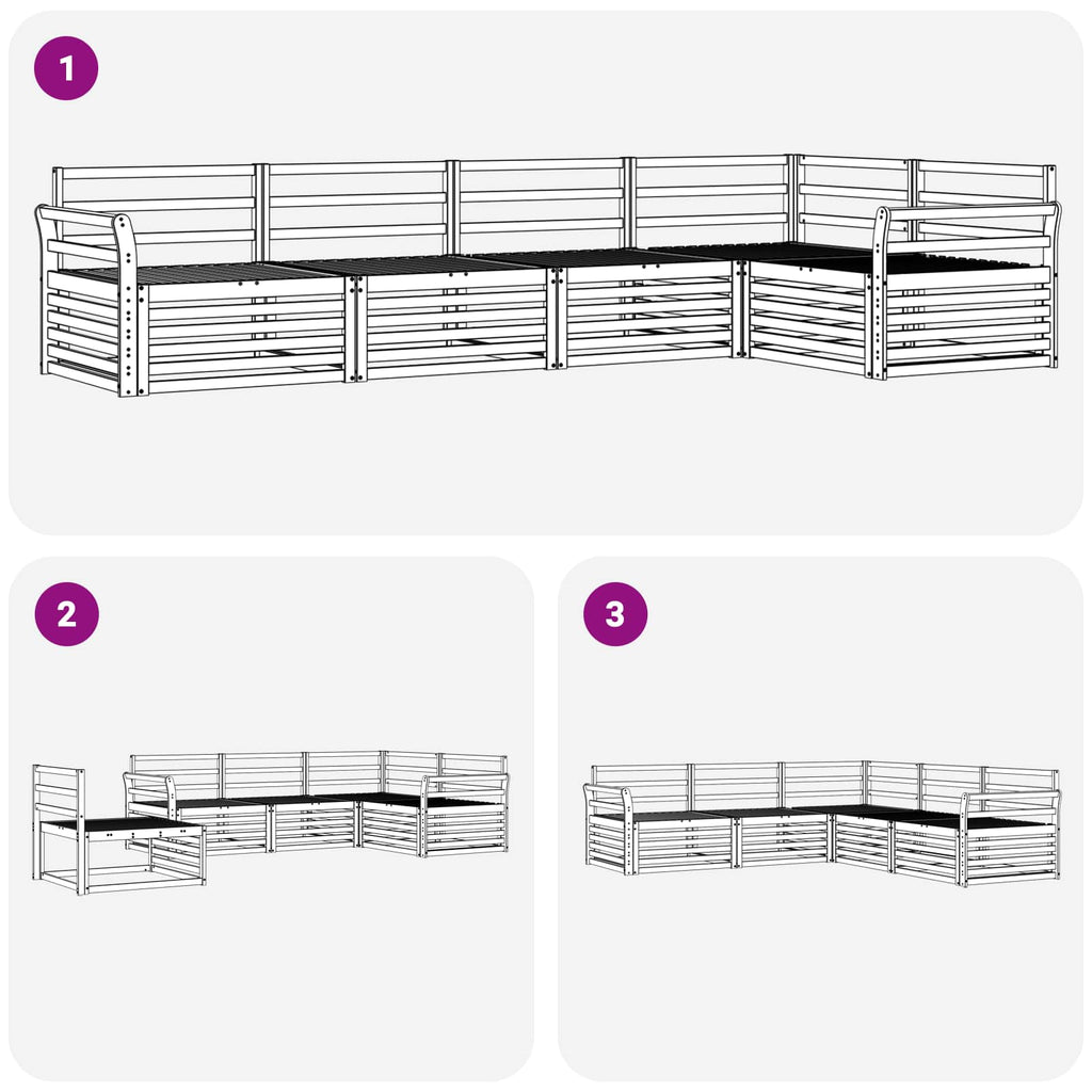 Outdoor-Sofagarnitur 5 pcs Weiß 329 x 170,5 x 73 cm