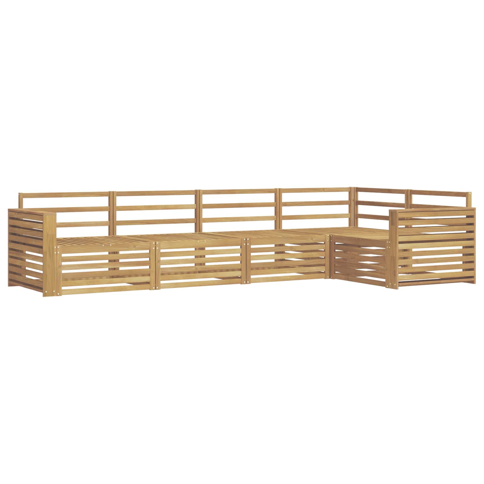 Outdoor-Sofagarnitur 5 pcs Weiß 331 x 172,5 x 73 cm
