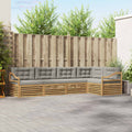 Outdoor-Sofagarnitur 5 pcs Weiß und Hellgrau Polyester