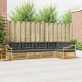 Outdoor-Sofagarnitur 5 pcs Weiß und Anthrazit Polyester