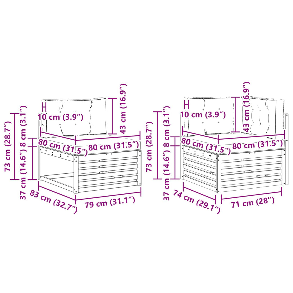 Outdoor-Sofagarnitur 5 pcs Weiß und Anthrazit Polyester