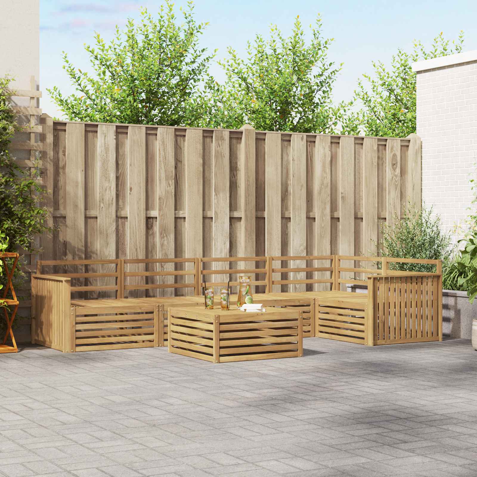 Outdoor-Sofagarnitur 6 pcs Weiß 79 x 79 x 37 cm