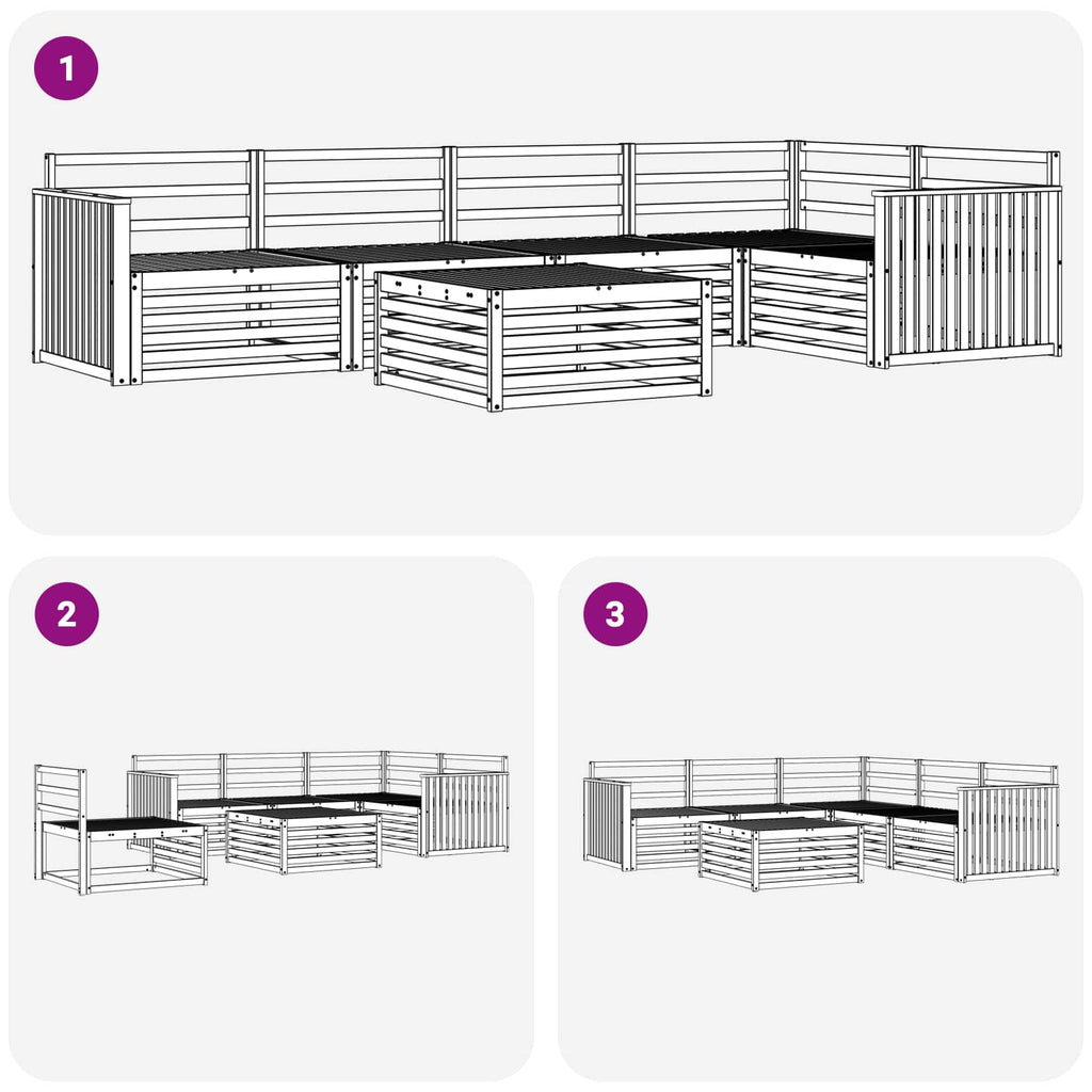 Outdoor-Sofagarnitur 6 pcs Weiß 79 x 79 x 37 cm