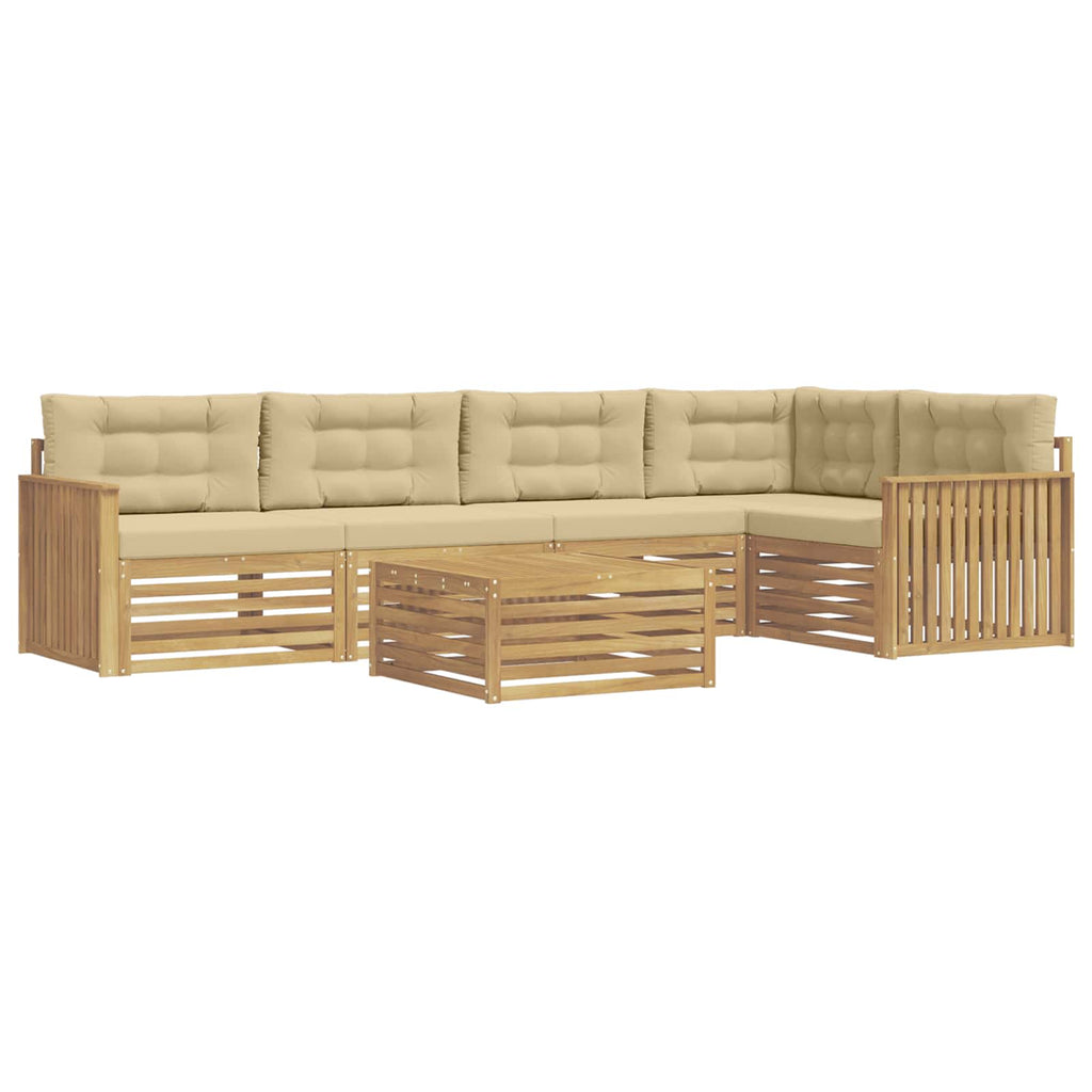 Outdoor-Sofagarnitur 6 pcs Weiß und Beige 79 x 79 x 37 cm