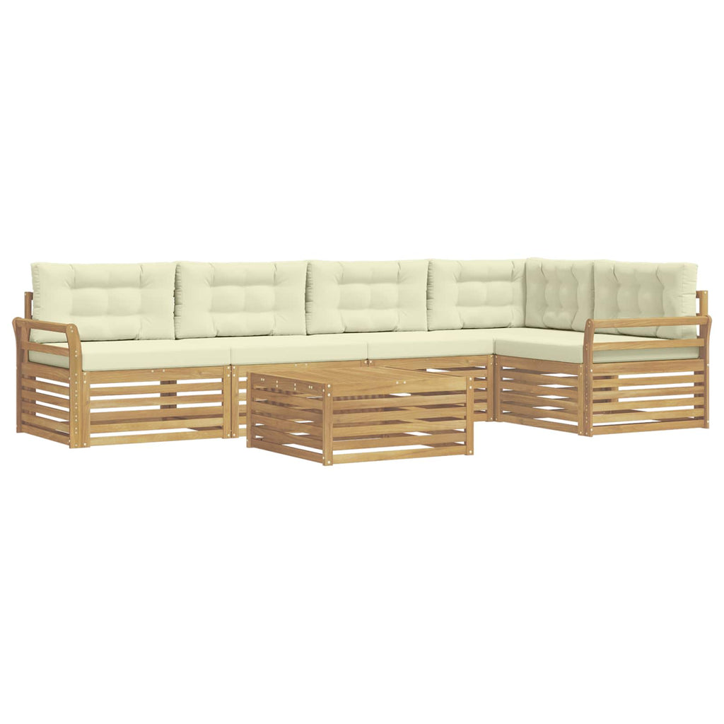 Outdoor-Sofagarnitur 6 pcs Weiß und Creme 79 x 79 x 37 cm
