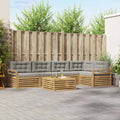 Outdoor-Sofagarnitur 6 pcs Weiß und Hellgrau 79 x 79 x 37 cm