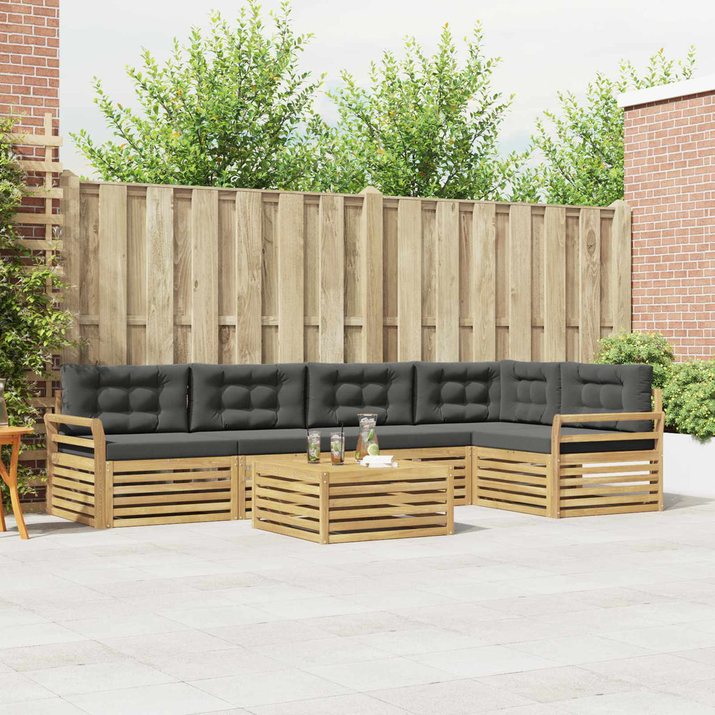 Outdoor-Sofagarnitur 6 pcs Weiß und Anthrazit 79 x 79 x 37 cm
