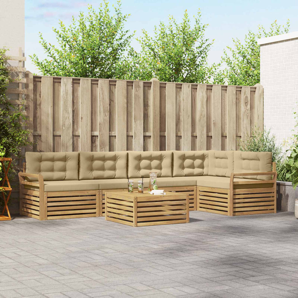 Outdoor-Sofagarnitur 6 pcs Weiß und Beige 79 x 79 x 37 cm