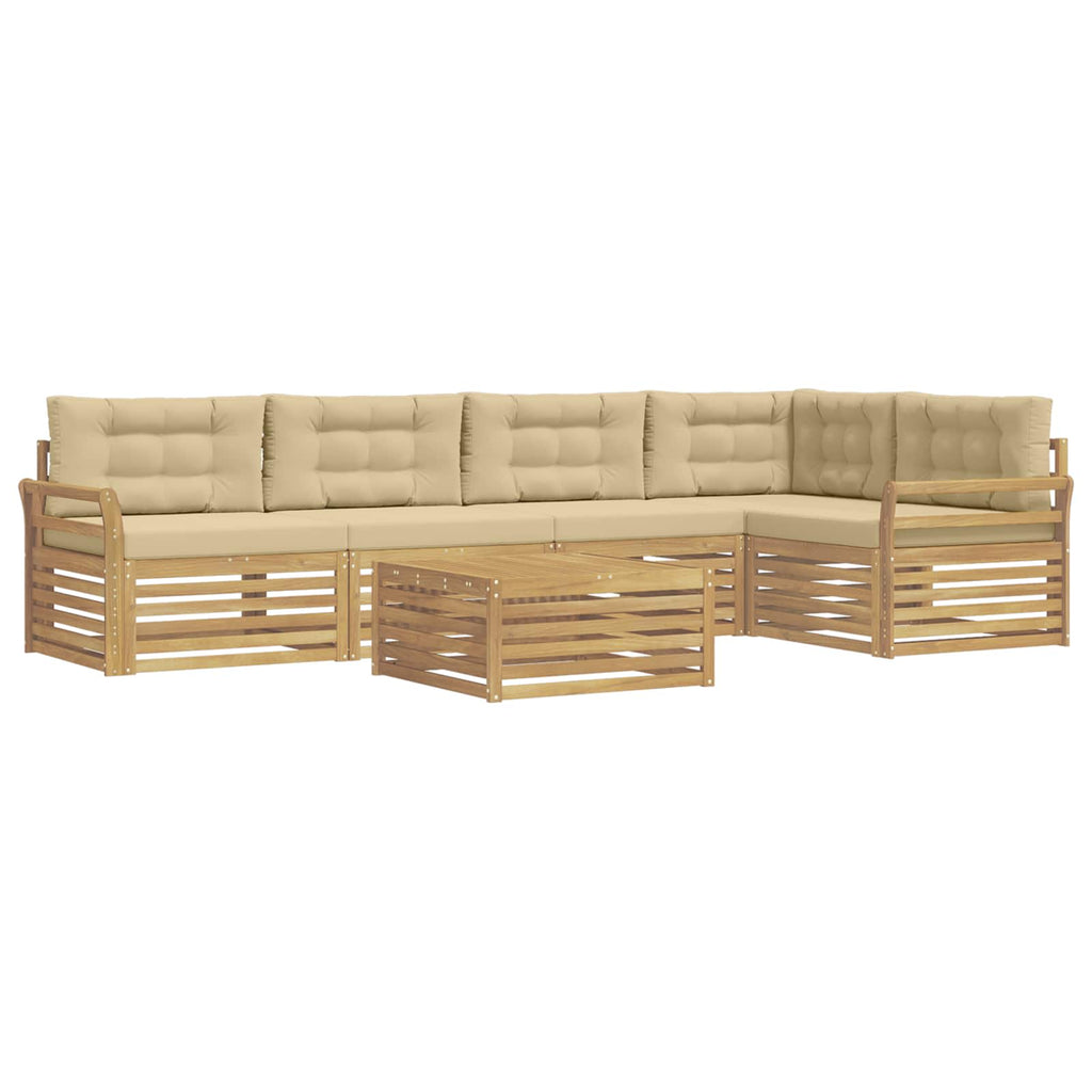 Outdoor-Sofagarnitur 6 pcs Weiß und Beige 79 x 79 x 37 cm