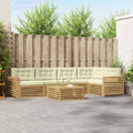 Outdoor-Sofagarnitur 6 pcs Weiß und Creme 79 x 79 x 37 cm