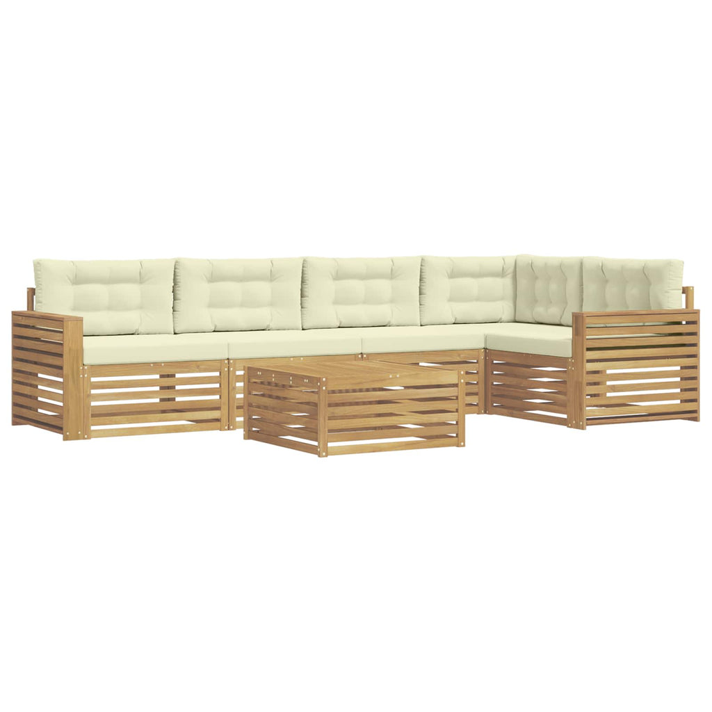 Outdoor-Sofagarnitur 6 pcs Weiß und Creme 79 x 79 x 37 cm
