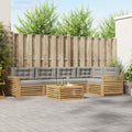 Outdoor-Sofagarnitur 6 pcs Weiß und Hellgrau 79 x 79 x 37 cm
