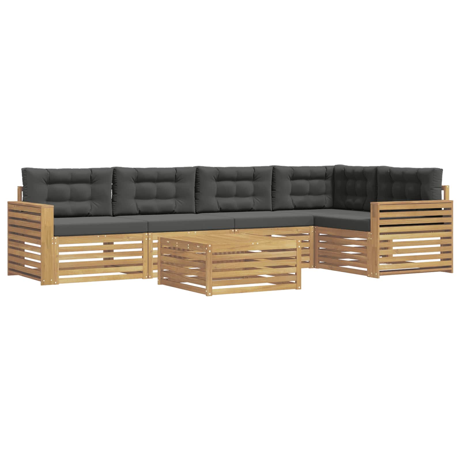 Outdoor-Sofagarnitur 6 pcs Weiß und Anthrazit 79 x 79 x 37 cm