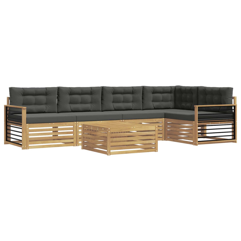 Outdoor-Sofagarnitur 6 pcs Weiß und Anthrazit Polyester