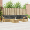 Outdoor-Sofagarnitur 6 pcs Weiß und Anthrazit Polyester