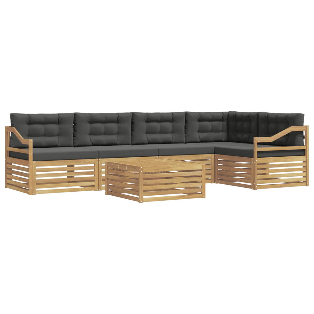 Outdoor-Sofagarnitur 6 pcs Weiß und Anthrazit Polyester