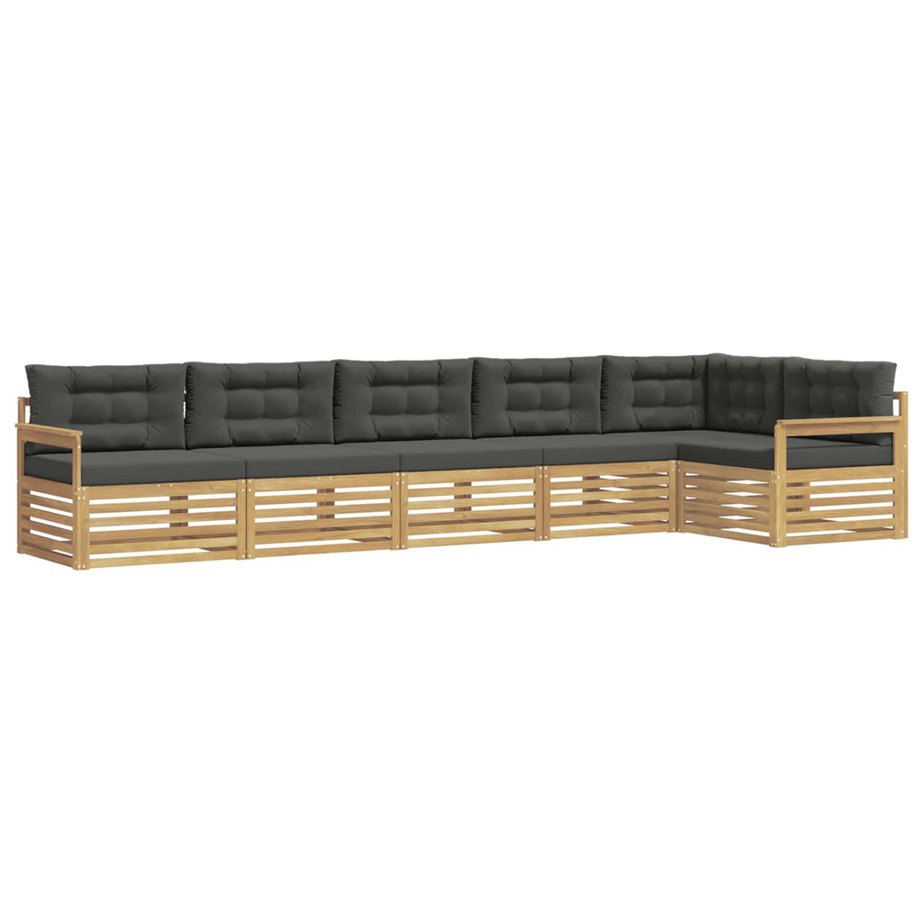 Outdoor-Sofagarnitur 6 pcs Weiß und Anthrazit Polyester