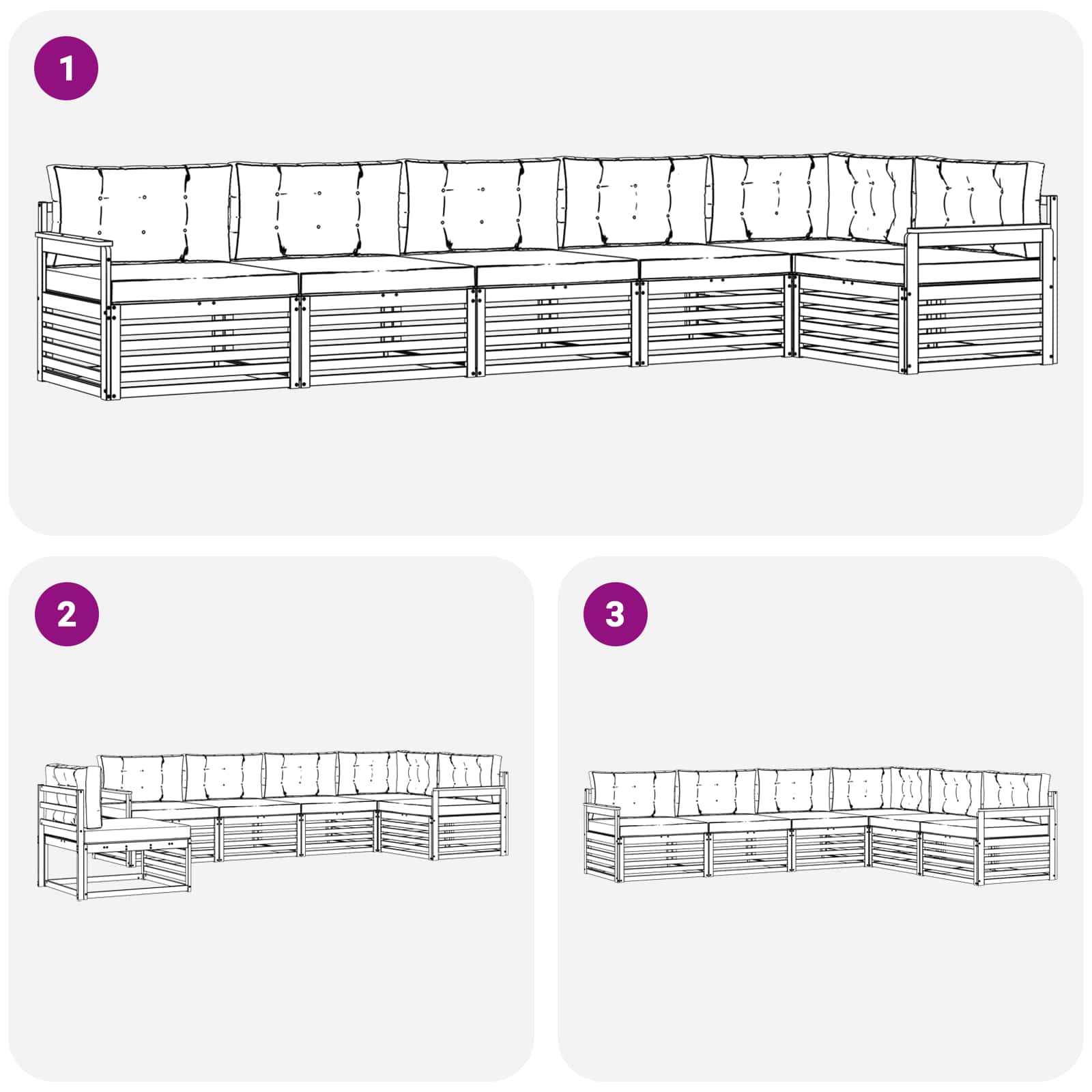 Outdoor-Sofagarnitur 6 pcs Weiß und Anthrazit Polyester
