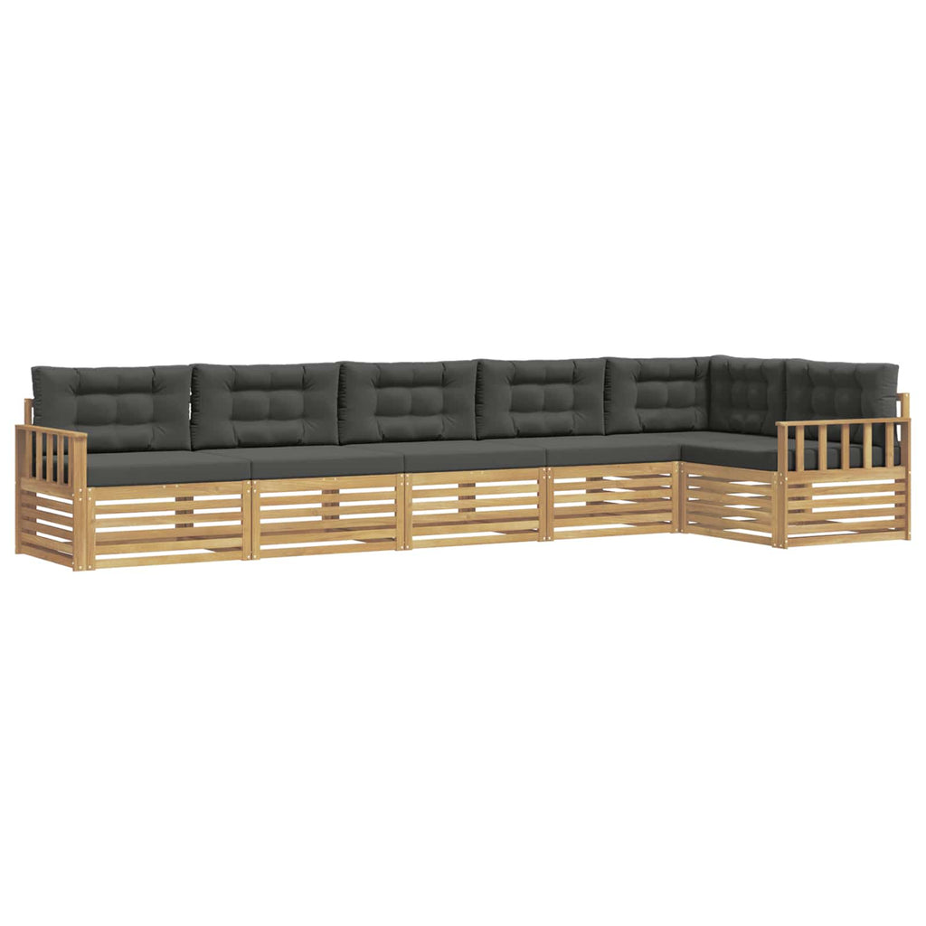 Outdoor-Sofagarnitur 6 pcs Weiß und Anthrazit Polyester