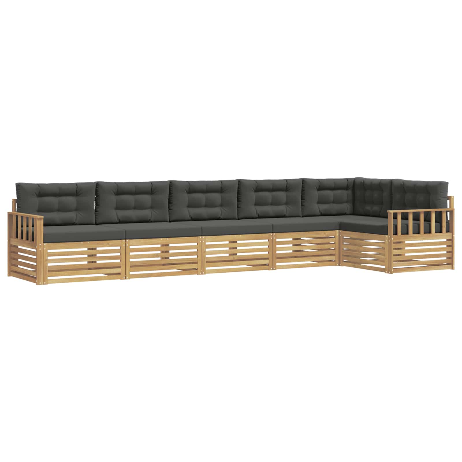 Outdoor-Sofagarnitur 6 pcs Weiß und Anthrazit Polyester