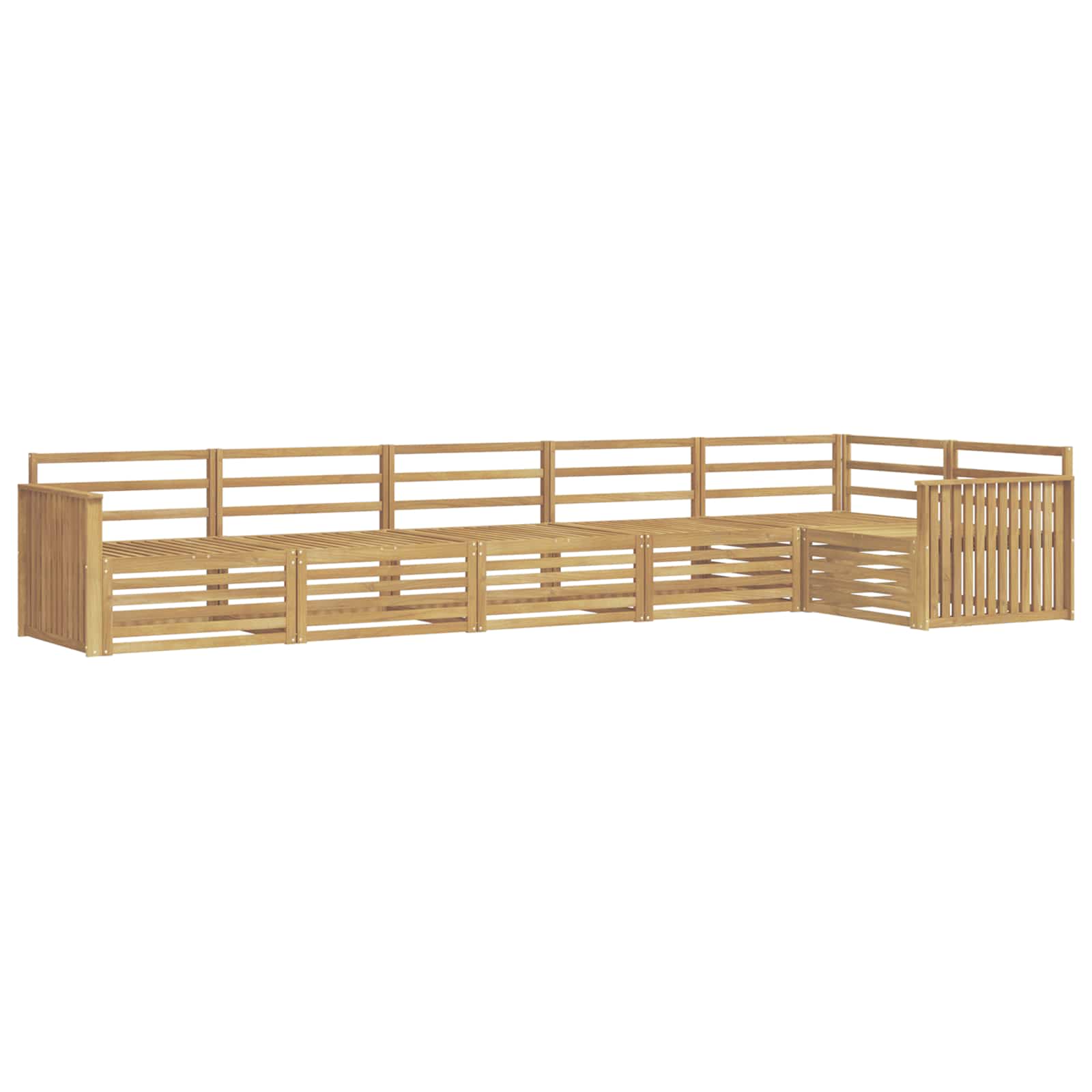 Outdoor-Sofagarnitur 6 pcs Weiß 406 x 168,5 x 73 cm