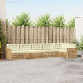 Outdoor-Sofagarnitur 6 pcs Weiß und Creme 406 x 168,5 x 73 cm