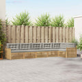 Outdoor-Sofagarnitur 6 pcs Weiß und Hellgrau