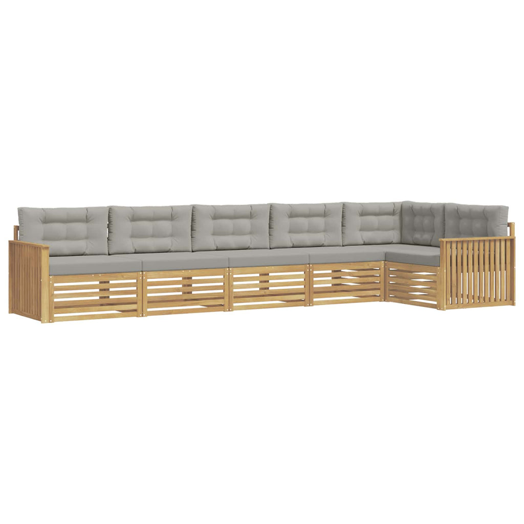 Outdoor-Sofagarnitur 6 pcs Weiß und Hellgrau